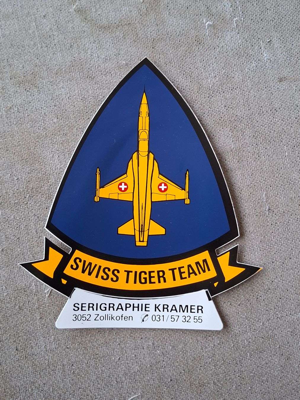 Ansichtskarten: Aufkleber Swiss Tiger Team Schweizer Luftwaffe – Gebraucht aus Giffers von attila07