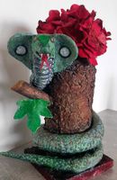 Schlange-Skulptur - Vase, handgefertigt, Unikat! 🐍🌳🍂