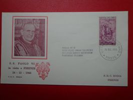 Lettre Brief 1966 Vatican Firenze Florence FDC  PAPE PAUL VI