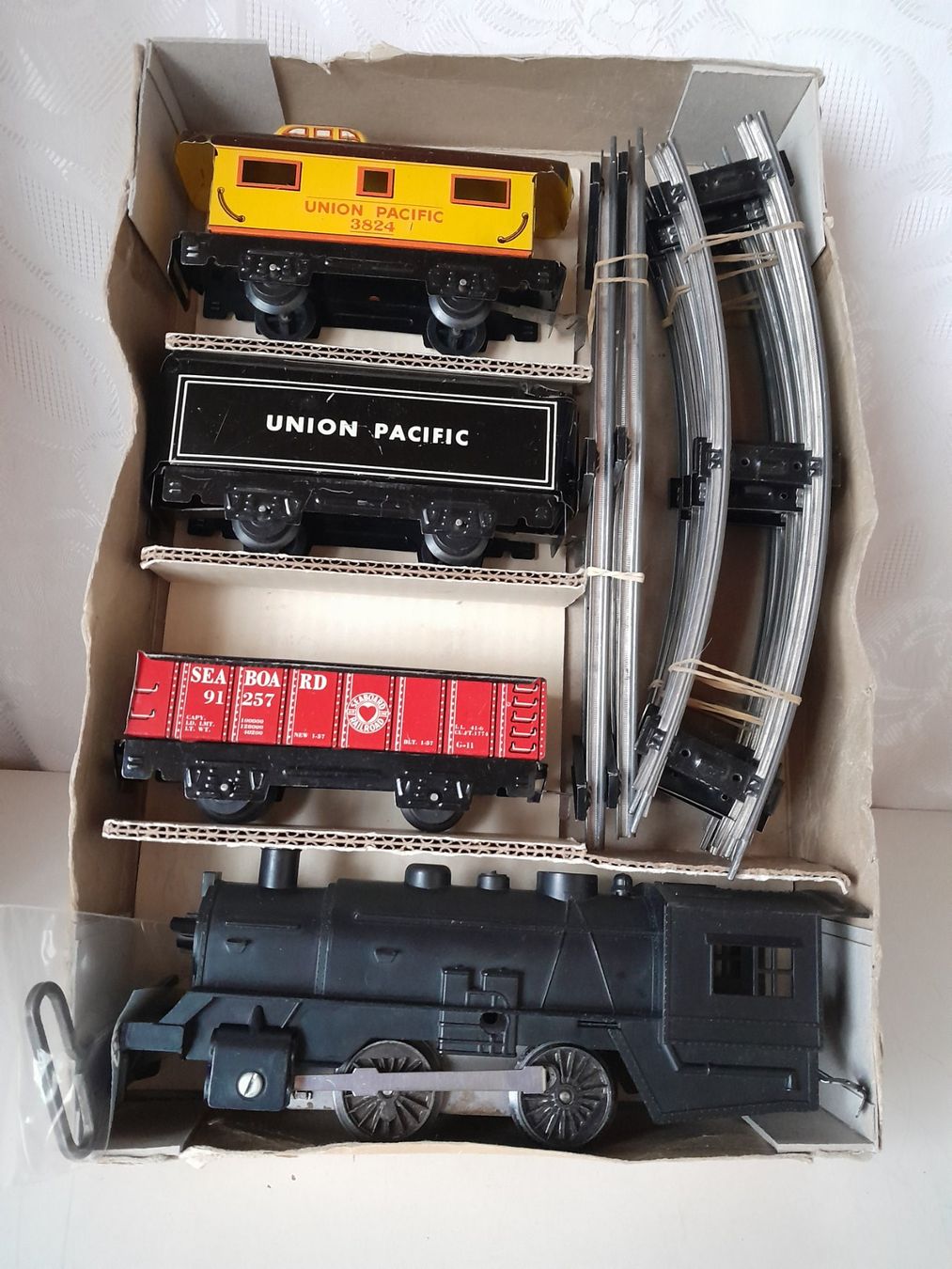 Modellini di ferrovie: Mechanical Eisenbahn-Set vom Marx, USA 1977 + Geschenk – Usato da Schwarzenbach SG venduto da utschu09 2