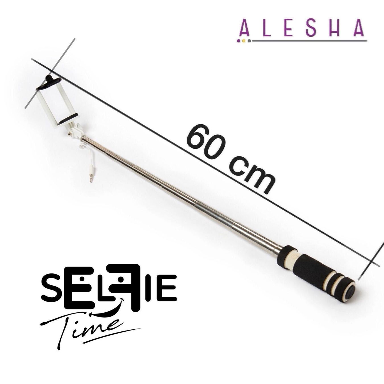 Supporti a parete: Selfie Stick - Ohne Akku mit AUX Kabel – Nuovo e nell'imballaggio originale da St. Gallen venduto da Alesha_Shop 2