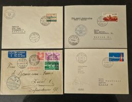 4 verschiedene Briefe mit Flugpost Marken