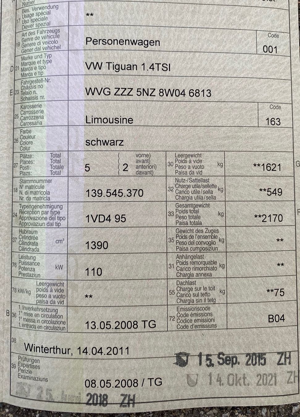 VW Autos: VW Tiguan 1.4 TSI 4motion ab MfK – Gebraucht aus Lufingen von slowflyer1 9