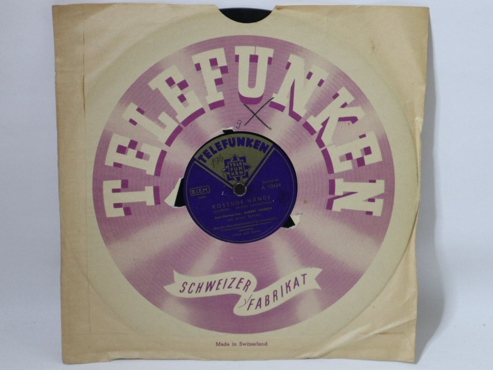 Dischi in vinile: Schellack Telefunken Swiss Made Albert Vossen Ernst + Heiter – Usato da Eschenbach SG venduto da Astalavista