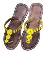 Handgemachte Leder-Sandalen - Gelb 37 🔥 50% SALE