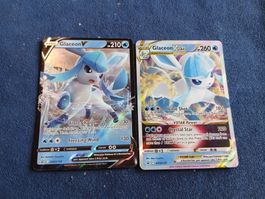 Glaceon V & VStar HOLO (EN) SWSH Black Star Promos 196 & 197