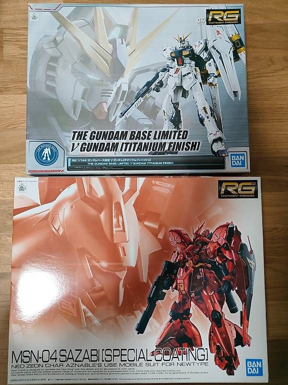Bandai Kit di modellismo & Modellini statici: RG Nu Gundam & Sazabi Titanium Finish – Nuovo e nell'imballaggio originale da Nyon venduto da Shiliu