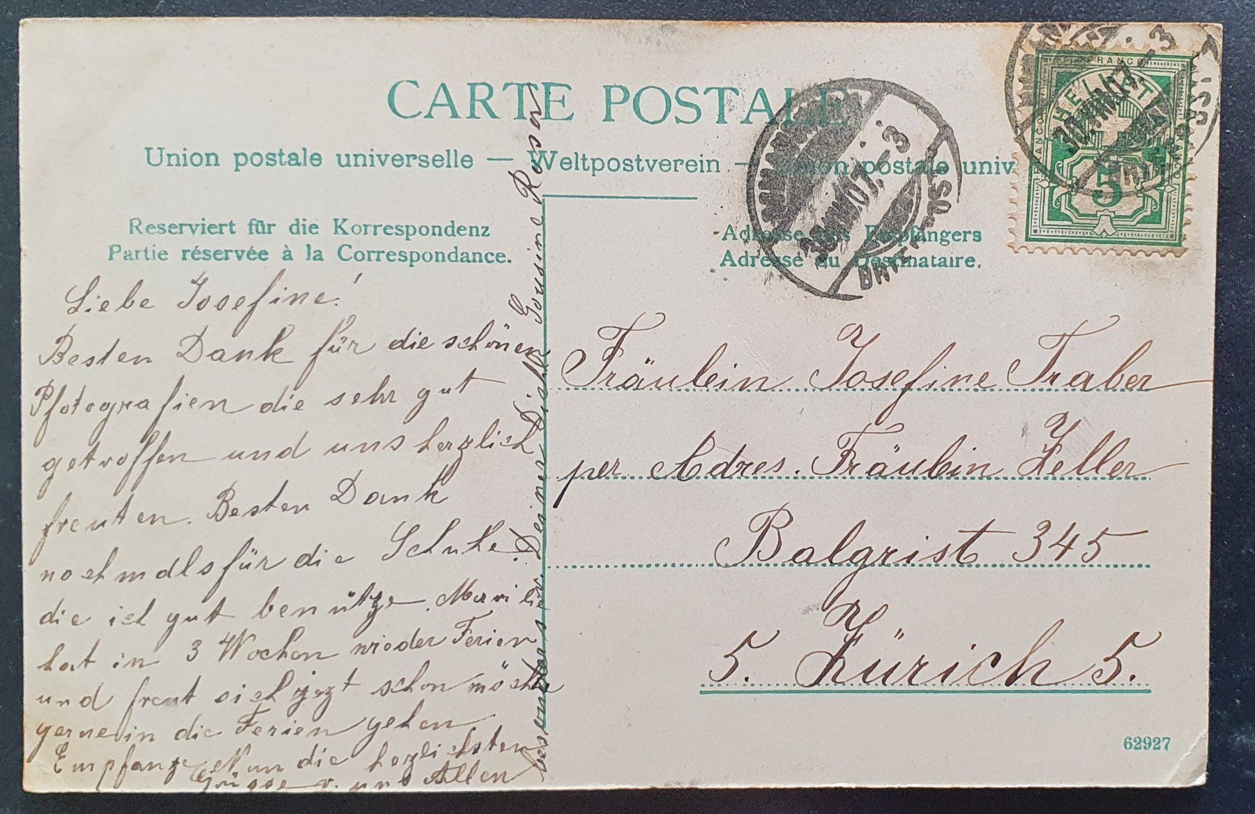 Ansichtskarten: Romanshorn 1907 - Hotel Schiff – Gebraucht aus Kreuzlingen von Rschweiz1 1