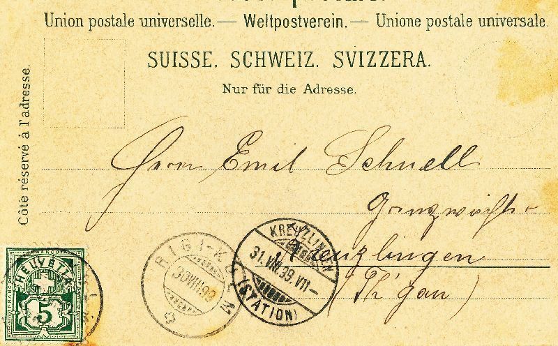 Cartoline postali: Rigi Kulm - METZ Mondschein + 1899 – Usato da Emmenbrücke venduto da teestube 1