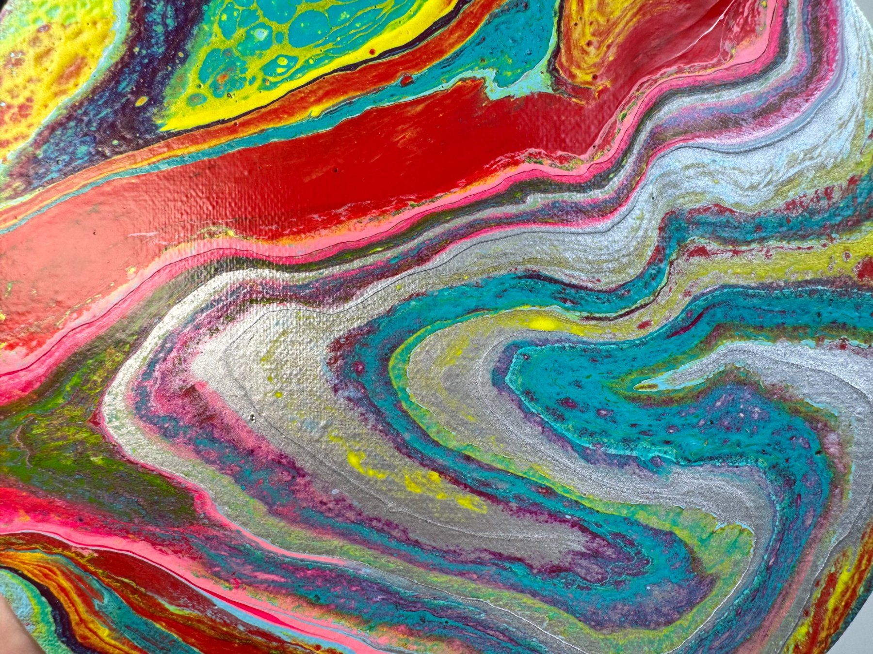 Dipinti: Acryl-Flüssigmalerei, kreisförmig – Usato da Schlieren venduto da MayaSheng1983 1