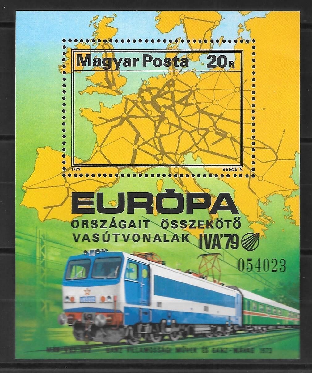 Tutti i francobolli: Ungarn Block 137A Eisenbahn ** 8.6.1979 – Nuovo (secondo la descrizione) da Olten venduto da clotaldi