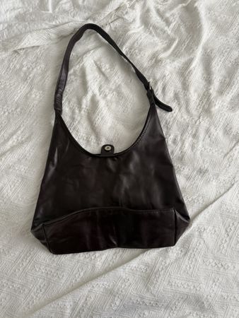 Damen Handtasche dunkelbraun Leder Neuwertig
