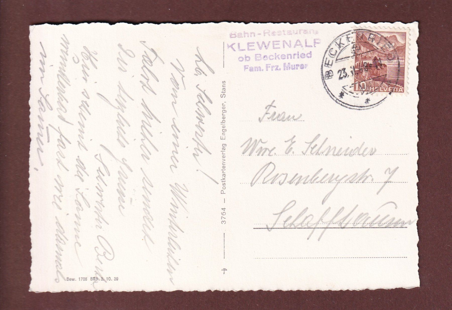 Cartoline postali: KLEWENALP - 4 Bilder - 1948 – Usato da Pully venduto da nicecards 1