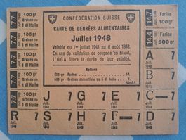 CARTE DE RATIONNEMENT 1948