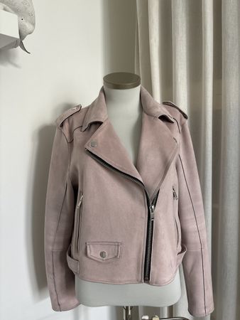 Kunst-Wildlederjacke Gr. 44 Rosé Übergangsjacke