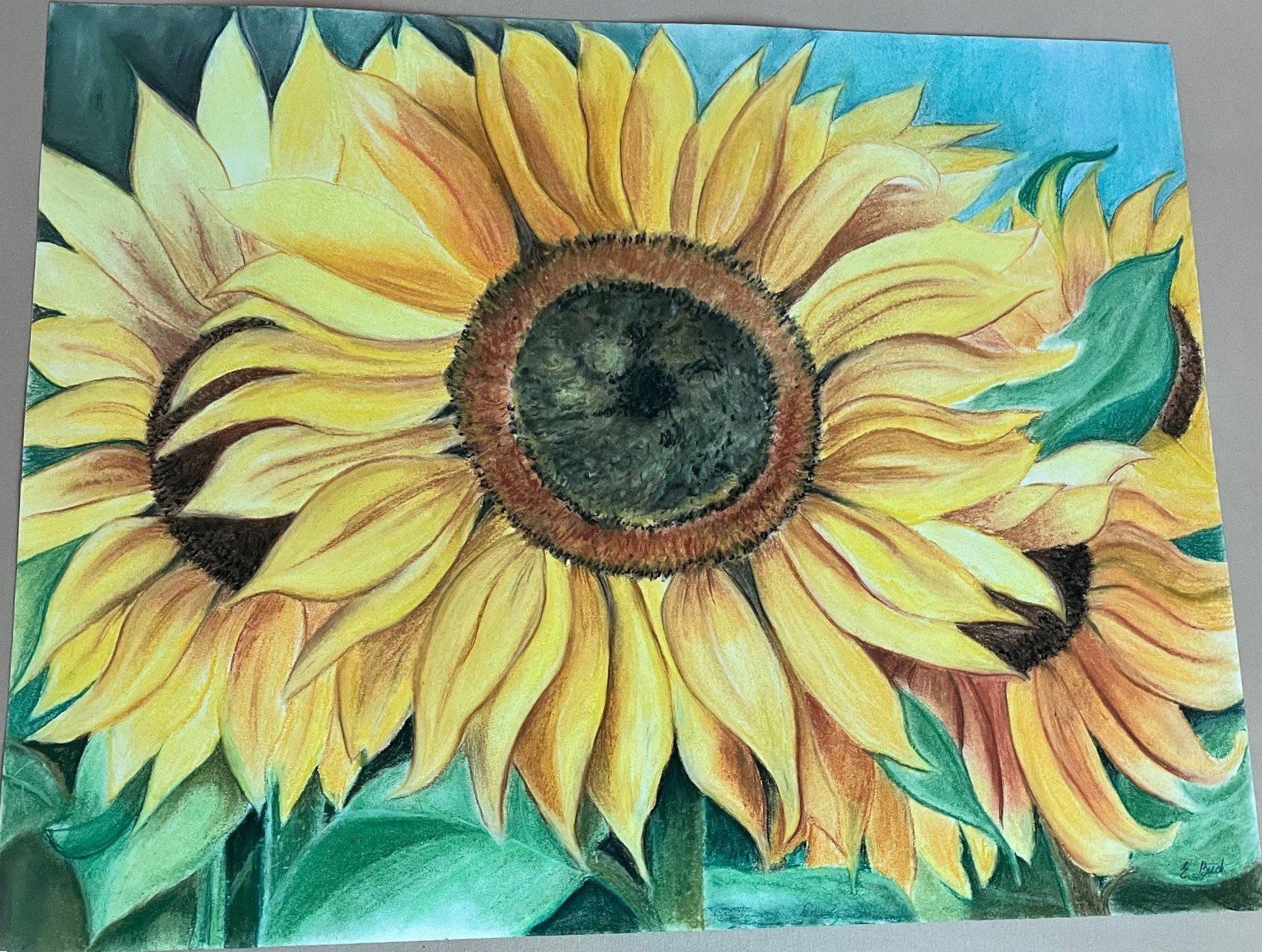 Dipinti: Sonnenblumen Pastellbild, Handgemalt, Einzigartig – Nuovo (secondo la descrizione) da Laufen venduto da flowerfan 1