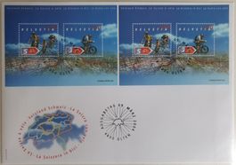 1118, 1118a Combo-FDC Farbnuancen graublau/königsblau