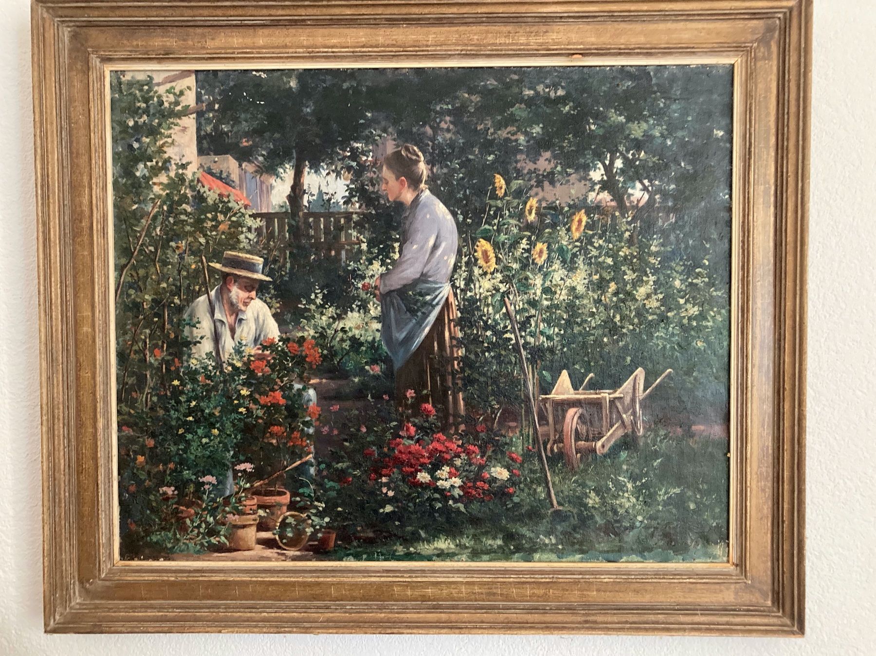 Dipinti: Gartenszene Öl, 1897 ?, 97/80cm – Usato da Bern venduto da wilhelmine02