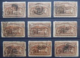 USA Kat. 77 gest. (9 Stück) 1893 Kat. 77 Euro