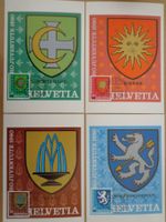 Set 4 Maximumkarten MK PRO JUVENTUTE PJ 1980 Gemeindewappen