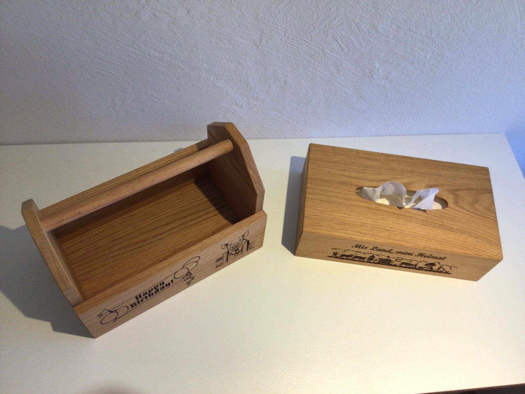 Articoli in legno: Geschenkkiste und Kleenex-Box – Nuovo (secondo la descrizione) da Benken SG venduto da Hagli76 4
