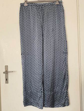 COS 100% Seiden Hose Gr L blau, mit Taschen NEU