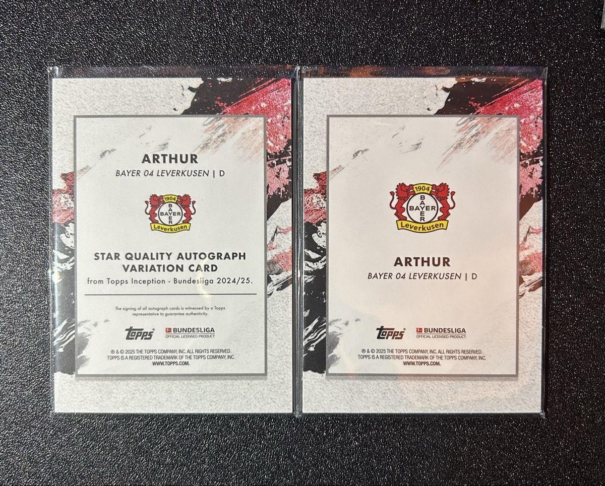 Topps Carte collezionabili: 2x Arthur Topps Inception - Autograph /75 + /49 – Nuovo (secondo la descrizione) da Diepoldsau venduto da Swiss.CLT 1