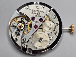 Certina Kaliber 25-36 Handaufzug Uhrwerk 17 Steine Vintage