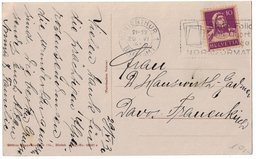 Cartoline postali: Winterthur, Teilansicht um 1930 – Usato da Frauenfeld venduto da POML 1
