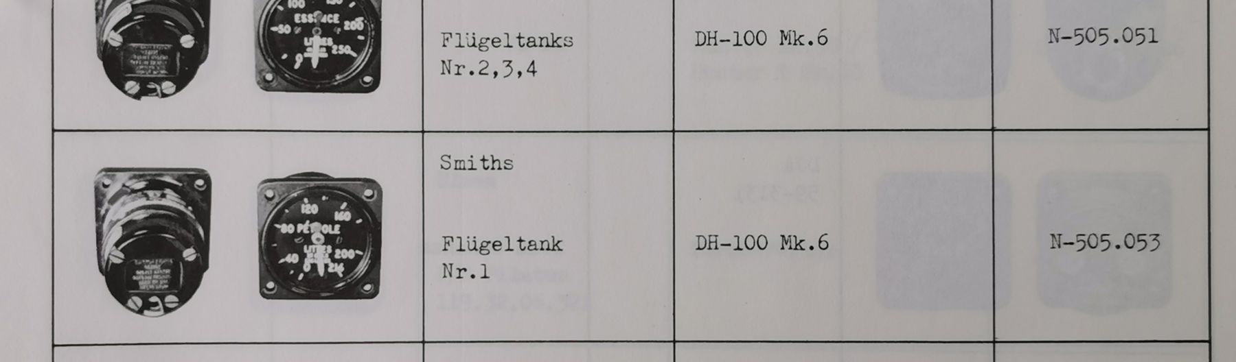 Misurare: Treibstoffanzeige DH-100 Vampire Fliegertruppe Luftwaffe – Usato da Neuenkirch venduto da bf-109 3