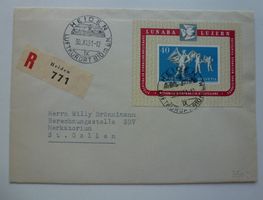 LUNABA 1951 ++ W32 Block auf Brief, echt gelaufen - 30.11.51