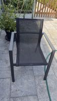 Lot de 10 chaises de jardin grises anthracite aluminium
