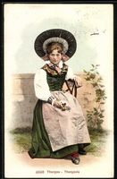 AK Thurgau, Schweizerin in Tracht, 1910