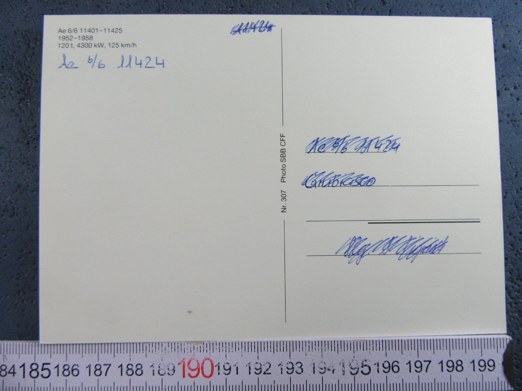 Cartoline postali: BAHN SCHWEIZ SBB Ae6/6 1952-1958 AK – Usato da Ettingen venduto da Hausi4711 1