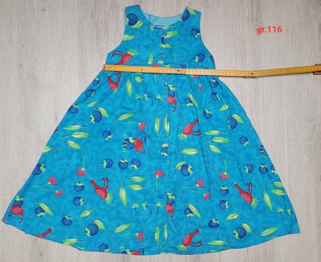 Sommer Kleid Gr.116 blau mit Tiermotiv sehr guter Zustand