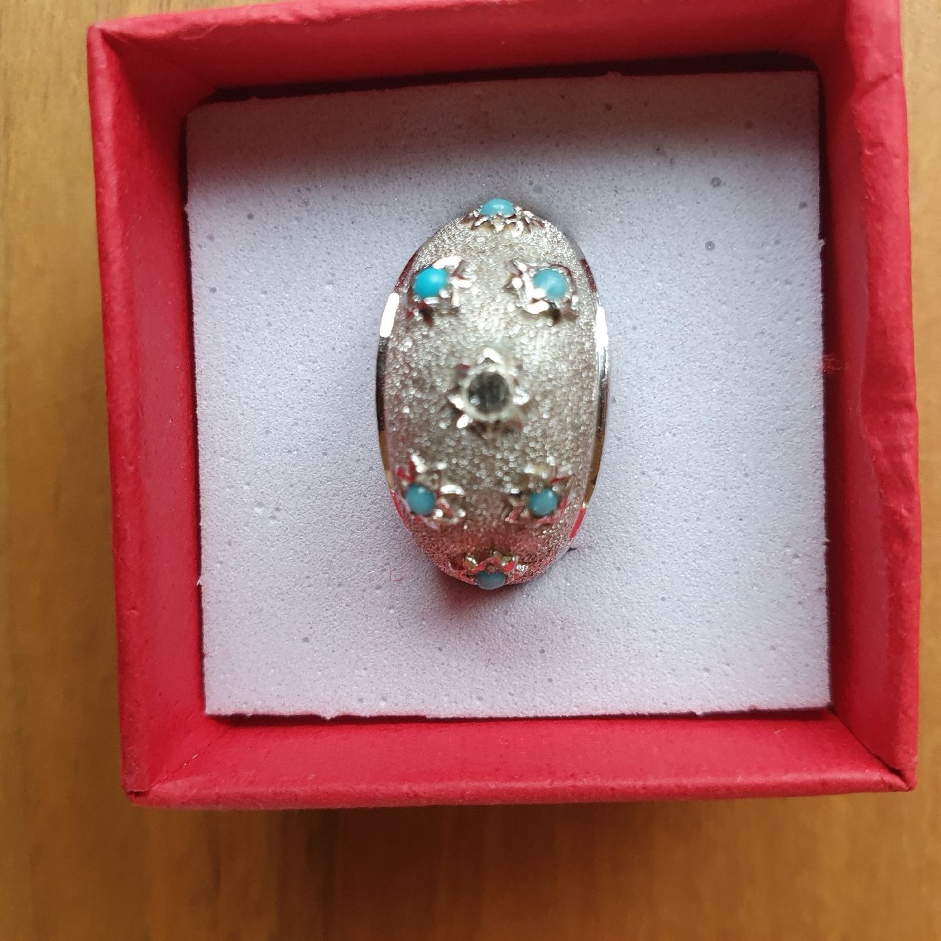 Anelli: Alter Ring mit kleinen Türkissteinchen – Usato da Sirnach venduto da Lemon04