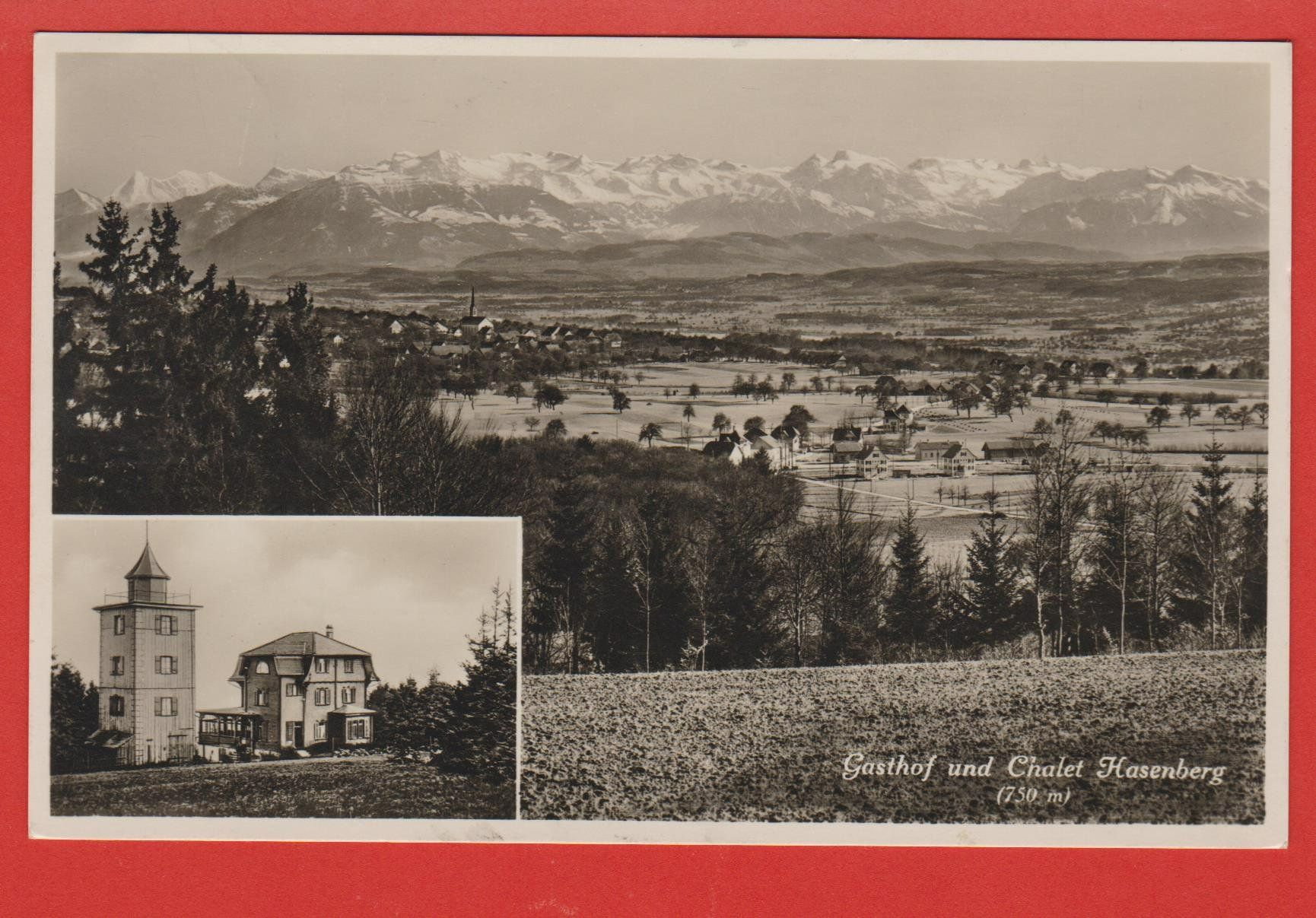 Ansichtskarten: Hasenberg Berikon - Widen   -   alte Ansichtskarte von 1933 – Gebraucht aus Vitznau von Ropaku