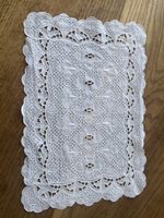 vintage Handmade Deckchen, weiss, Baumwolle
