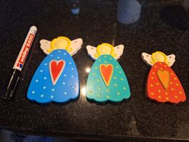 Engel Anhänger Set 3-teilig Handbemalt