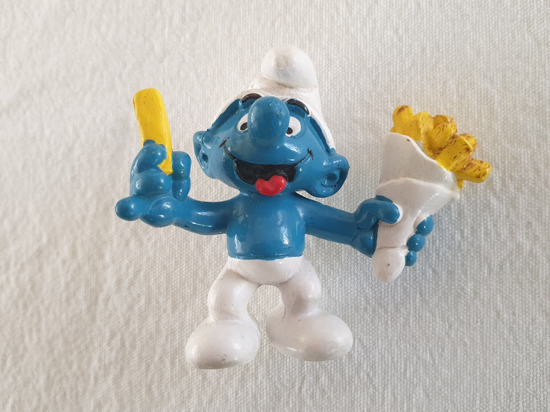 Schleich Statuette: Pommes Frites Schlumpf – Usato da Mörschwil venduto da spirspi