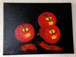 rote Äpfel  Öl auf Leinwand 40 x 30 cm