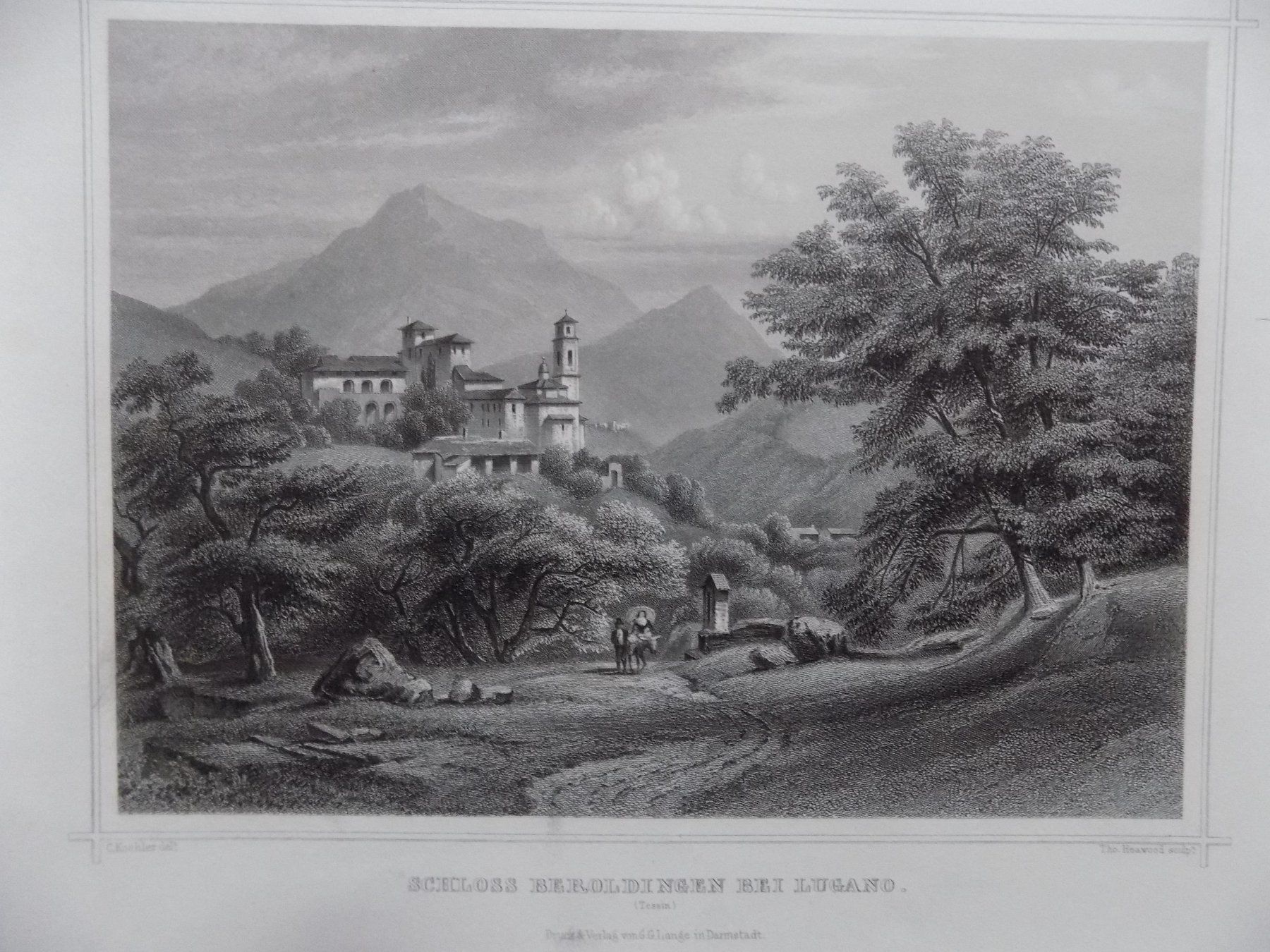 Gravures: Schloss Beroldingen bei Lugano – D'occasion à Risch par Antikfee 3