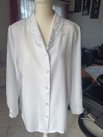 Elegante Vintage Bluse, weiss, Gr. 40/42, Viscosemischung