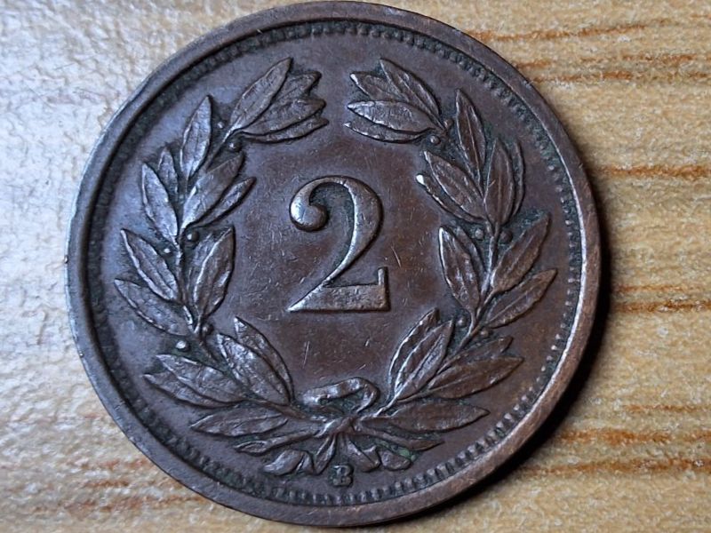 Alle Münzen: 2 Rappen 1920 - Selten! – Gebraucht aus Münchenstein von purbach1 3