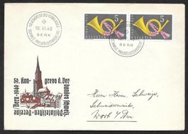 Sonderbrief S. 306 Kongress Philatelistenver. Bern 18.6.1949