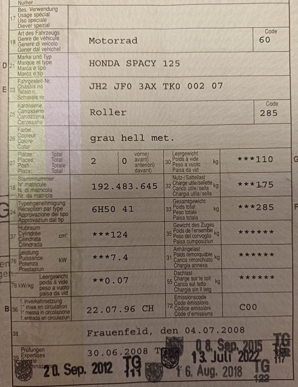 Honda Scooters: Honda Spacy 125 für Schrauber oder Export – Defekt aus Mettendorf TG von Debrunner-Motosport 3