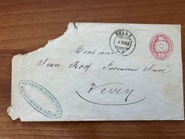 Tüblibrief von Bulle nachVevey 1869   (M247)