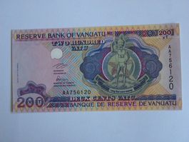 Banknote Vanuatu 200 Vatu Reserve Bank, unzirkuliert