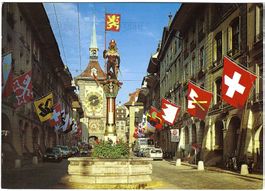AK Bern, Zähringerbrunnen und Zeitglockenturm