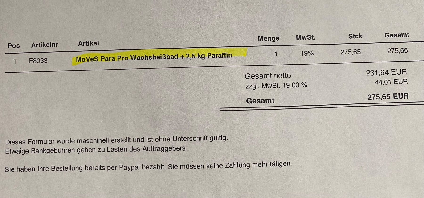 Altro per la cura del corpo: MoVeS Para Pro Wachsheissbad – Usato da Binningen venduto da schmidt-m 3